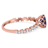 Art Deco Round Natural Stone Wedding Ring