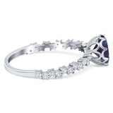 Art Deco Round Natural Stone Wedding Ring