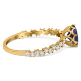 Art Deco Round Natural Stone Wedding Ring