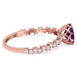 Art Deco Round Natural Stone Wedding Ring