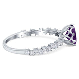 Art Deco Round Natural Stone Wedding Ring