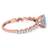 Art Deco Round Natural Stone Wedding Ring