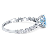 Art Deco Round Natural Stone Wedding Ring