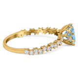 Art Deco Round Natural Stone Wedding Ring