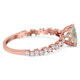 Art Deco Round Natural Stone Wedding Ring