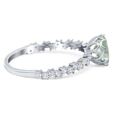 Art Deco Round Natural Stone Wedding Ring