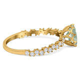 Art Deco Round Natural Stone Wedding Ring