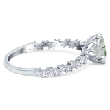 Art Deco Round Natural Stone Wedding Ring