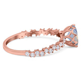 Art Deco Round Natural Stone Wedding Ring