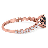 Art Deco Round Natural Stone Wedding Ring