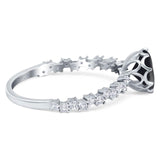 Art Deco Round Natural Stone Wedding Ring