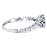 Art Deco Round Natural Stone Wedding Ring