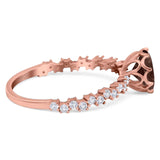 Art Deco Round Natural Stone Wedding Ring