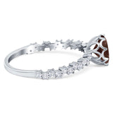 Art Deco Round Natural Stone Wedding Ring