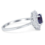 Art Deco Round Natural Stone Halo Ring