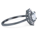 Art Deco Round Natural Stone Halo Ring