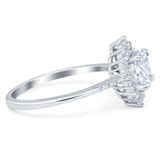 Art Deco Round Natural Stone Halo Ring