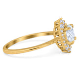 Art Deco Round Natural Stone Halo Ring