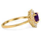Art Deco Round Natural Stone Halo Ring