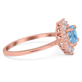 Art Deco Round Natural Stone Halo Ring