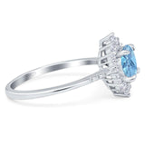 Art Deco Round Natural Stone Halo Ring