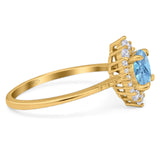 Art Deco Round Natural Stone Halo Ring