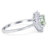 Art Deco Round Natural Stone Halo Ring