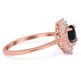 Art Deco Round Natural Stone Halo Ring