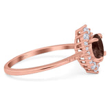 Art Deco Round Natural Stone Halo Ring