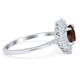 Art Deco Round Natural Stone Halo Ring