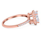 Art Deco Oval Natural Stone Halo Ring