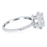 Art Deco Oval Natural Stone Halo Ring