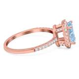 Art Deco Oval Natural Stone Halo Ring