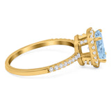 Art Deco Oval Natural Stone Halo Ring