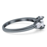 Oval Natural Stone Three Stone Ring