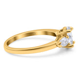 Oval Natural Stone Three Stone Ring