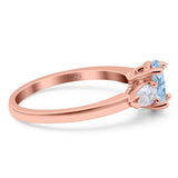 Oval Natural Stone Three Stone Ring