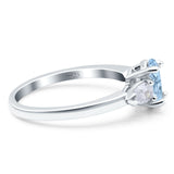 Oval Natural Stone Three Stone Ring