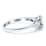 Oval Natural Stone Three Stone Ring