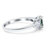 Oval Natural Stone Three Stone Ring