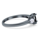 Oval Natural Stone Three Stone Ring