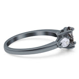 Oval Natural Stone Three Stone Ring