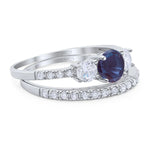 Three Stone Round Vintage Style Ring