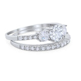 Three Stone Round Vintage Style Ring