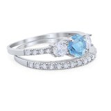 Three Stone Round Vintage Style Ring