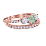 Three Stone Round Vintage Style Ring