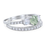 Three Stone Round Vintage Style Ring