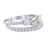 Three Stone Round Vintage Style Ring
