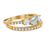 Three Stone Round Vintage Style Ring