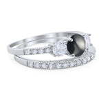 Three Stone Round Vintage Style Ring
